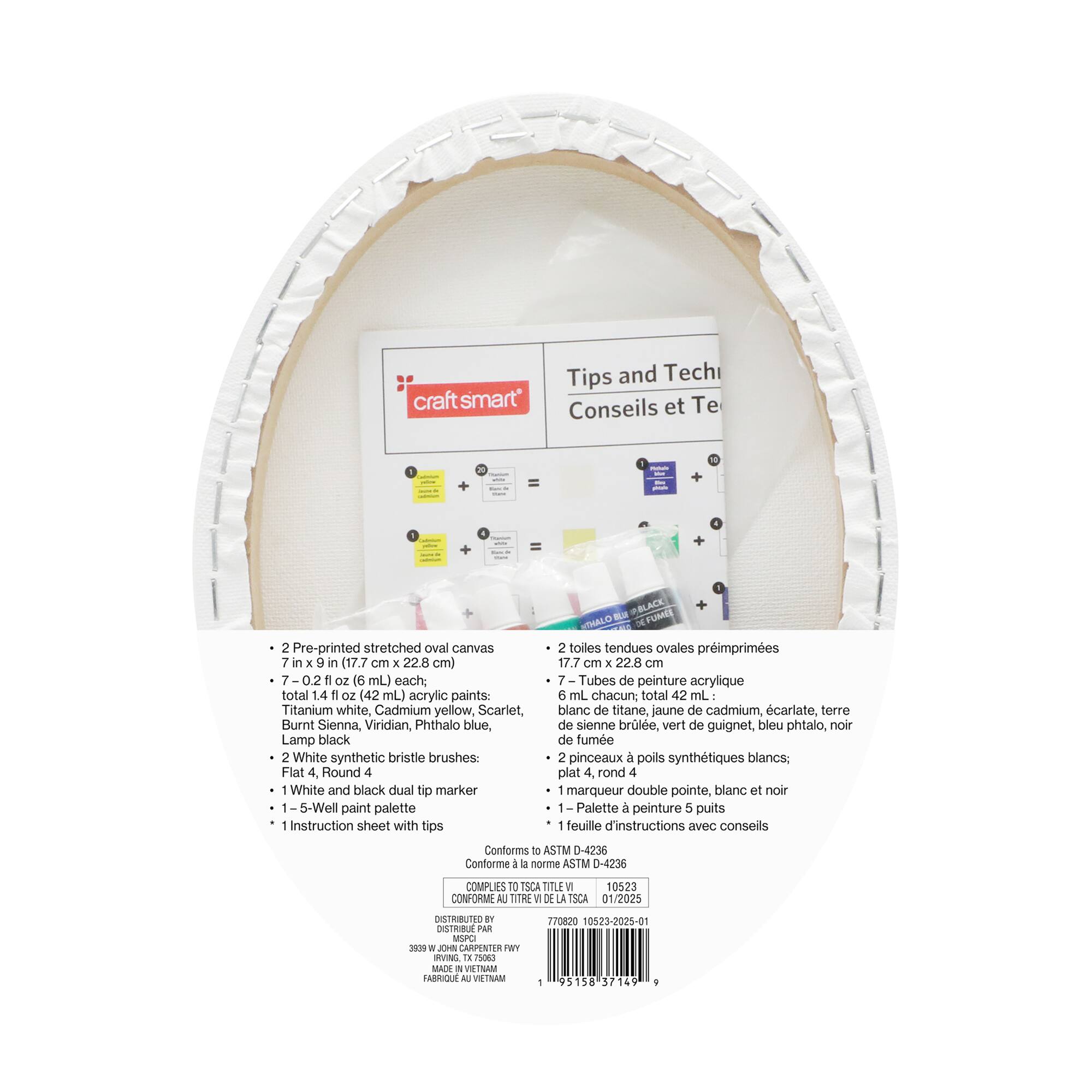 7" x 9" Raven & Moth Oval Canvas Painting Kit by Craft Smart®
